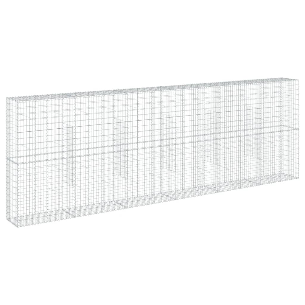Gabionkurv med deksel 600x50x200 cm galvanisert jern
