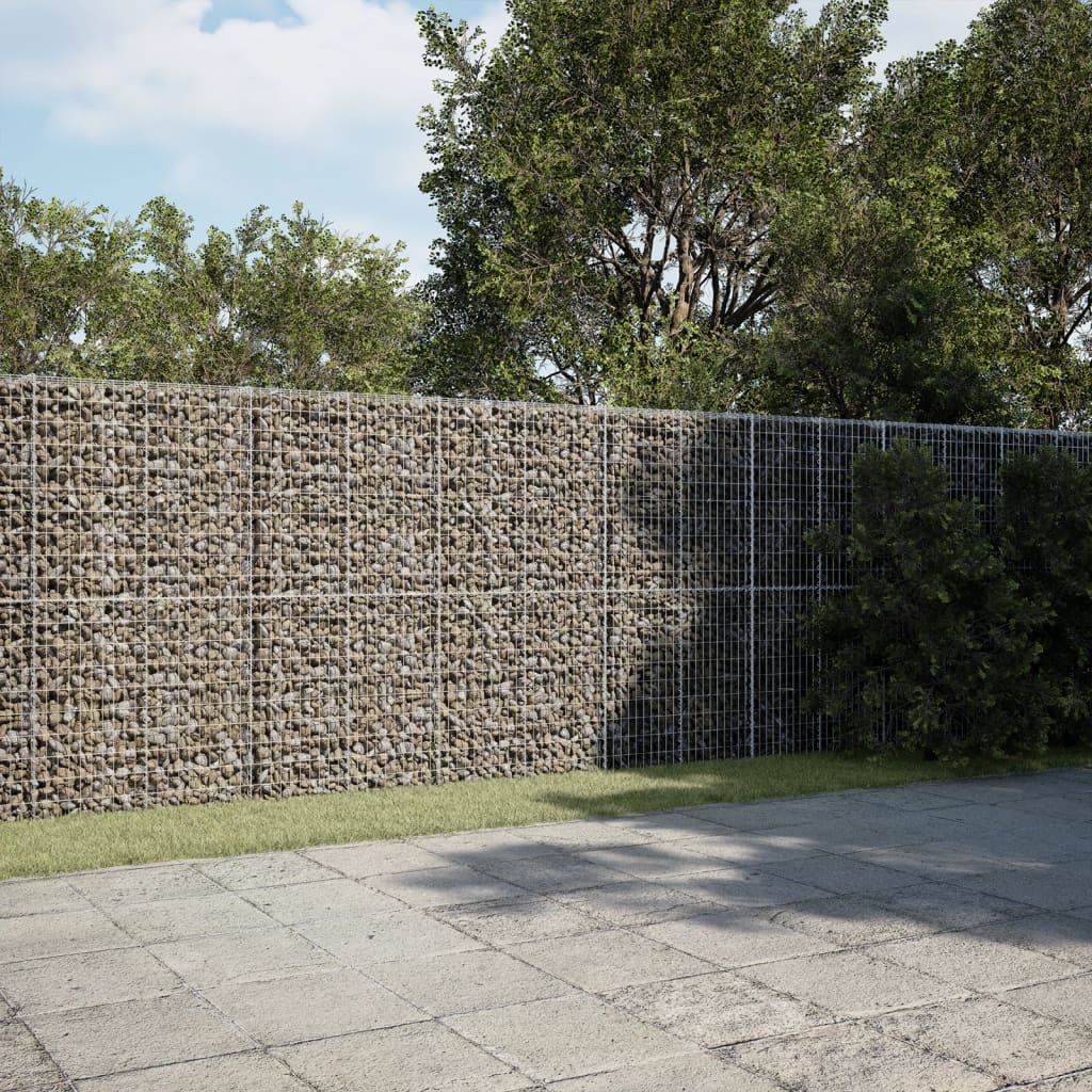 Gabionkurv med deksel 600x50x200 cm galvanisert jern