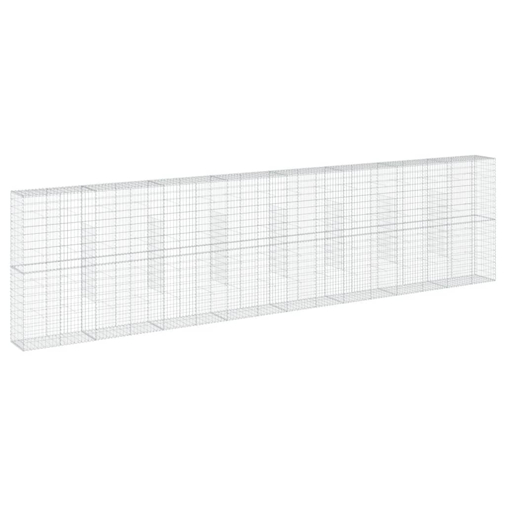 Gabionkurv med deksel 800x50x200 cm galvanisert jern