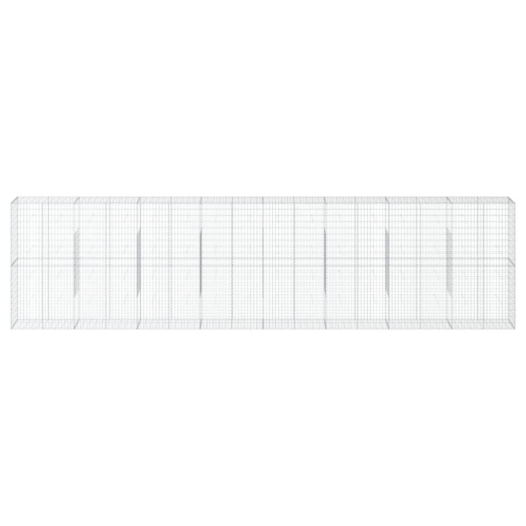 Gabionkurv med deksel 800x50x200 cm galvanisert jern