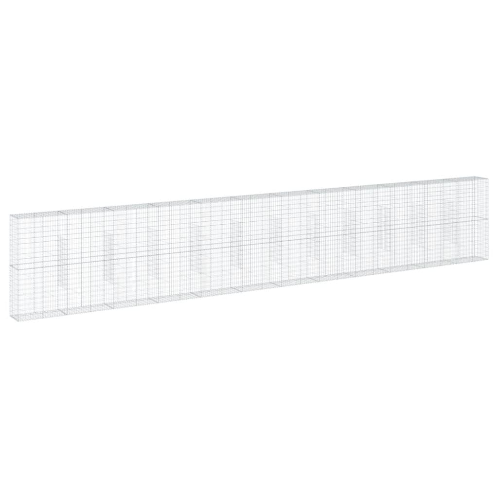 Gabionkurv med deksel 1200x50x200 cm galvanisert jern