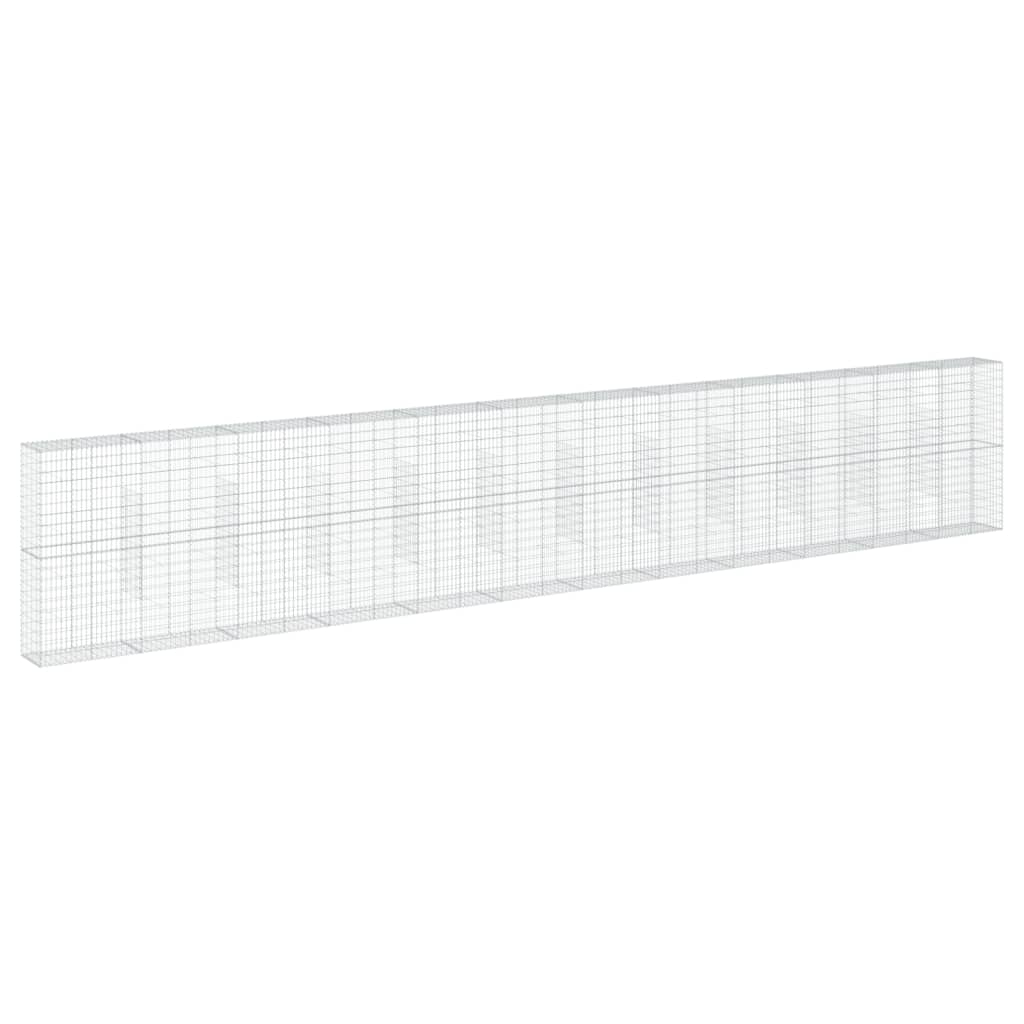 Gabionkurv med deksel 1200x50x200 cm galvanisert jern