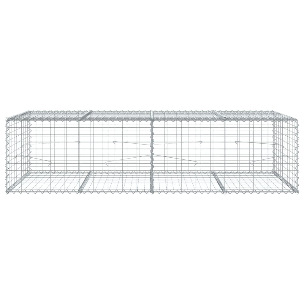 Gabionkurv med deksel 200x100x50 cm galvanisert jern