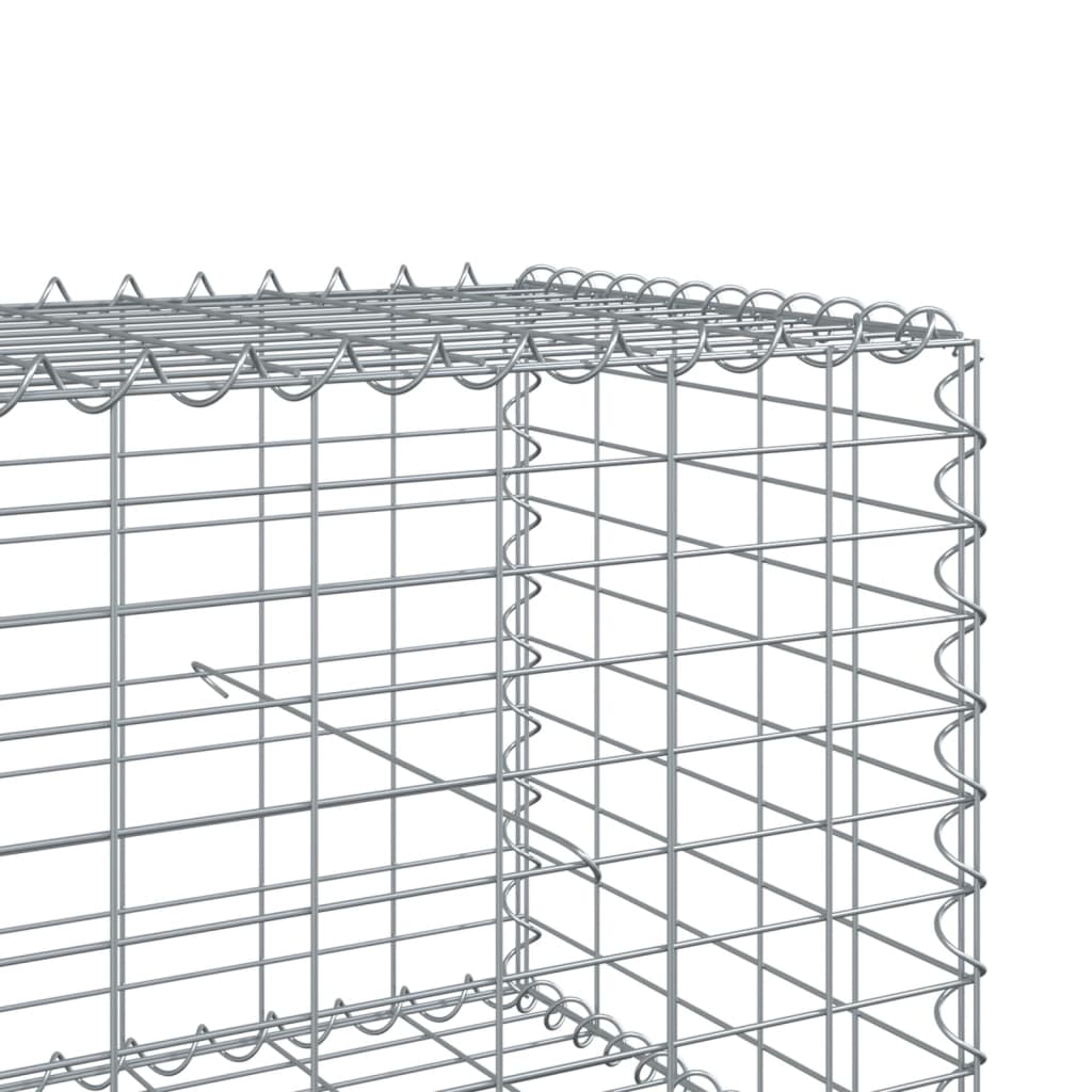 Gabionkurv med deksel 400x100x50 cm galvanisert jern