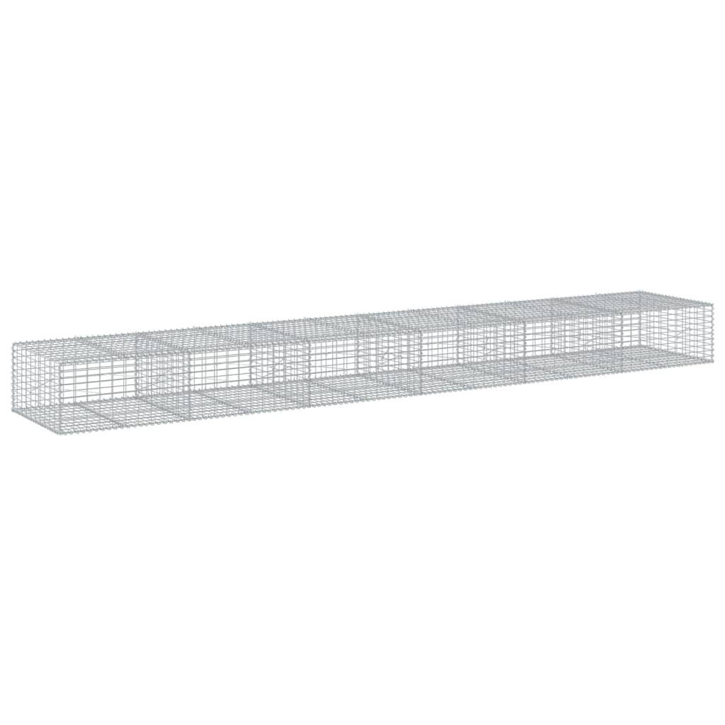 Gabionkurv med deksel 600x100x50 cm galvanisert jern