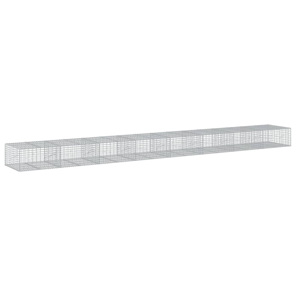 Gabionkurv med deksel 800x100x50 cm galvanisert jern
