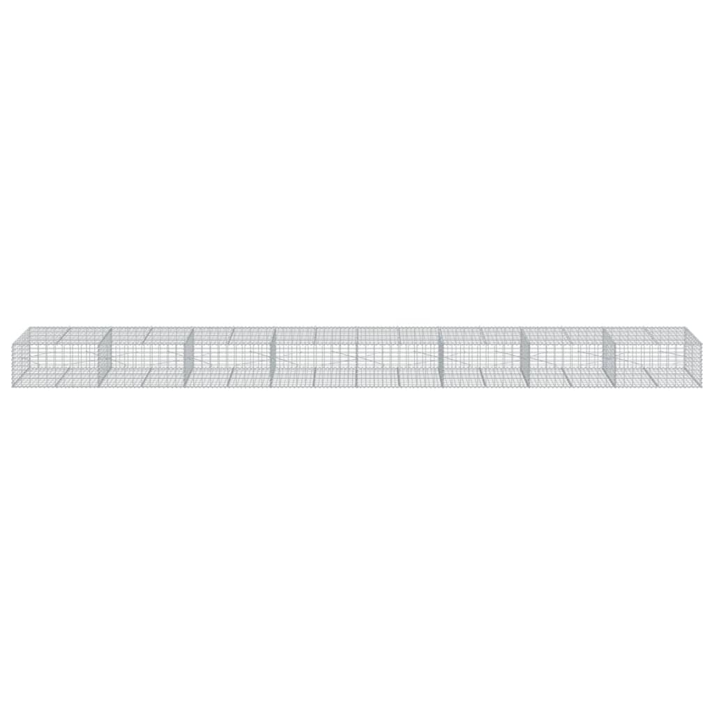 Gabionkurv med deksel 800x100x50 cm galvanisert jern