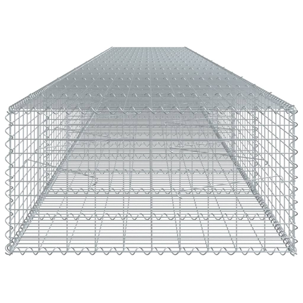 Gabionkurv med deksel 800x100x50 cm galvanisert jern