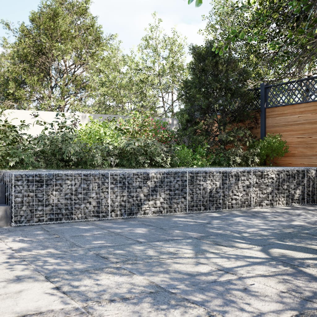 Gabionkurv med deksel 800x100x50 cm galvanisert jern