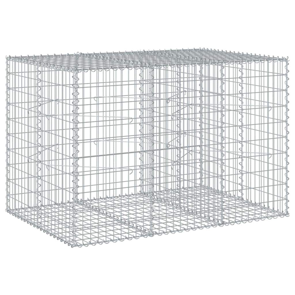 Gabionkurv med deksel 150x100x100 cm galvanisert jern