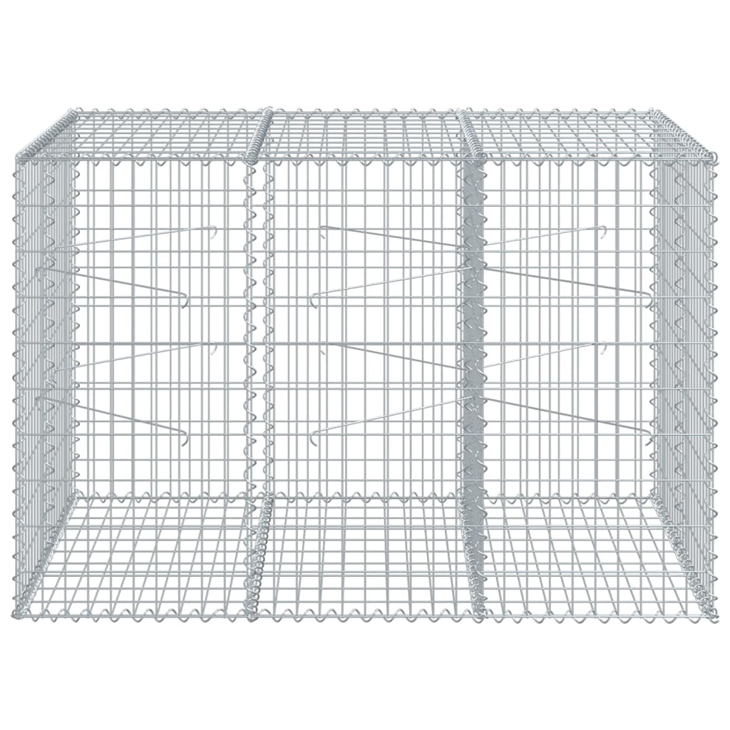 Gabionkurv med deksel 150x100x100 cm galvanisert jern
