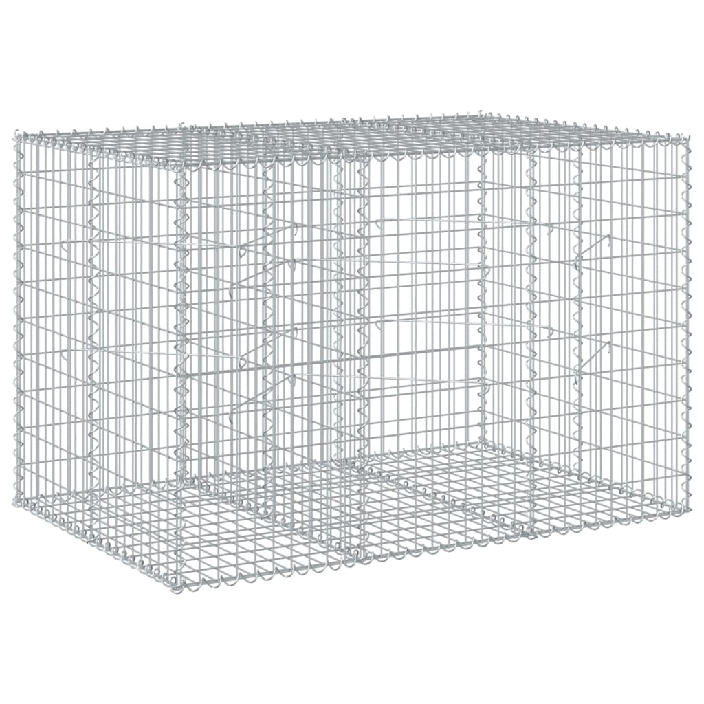Gabionkurv med deksel 150x100x100 cm galvanisert jern