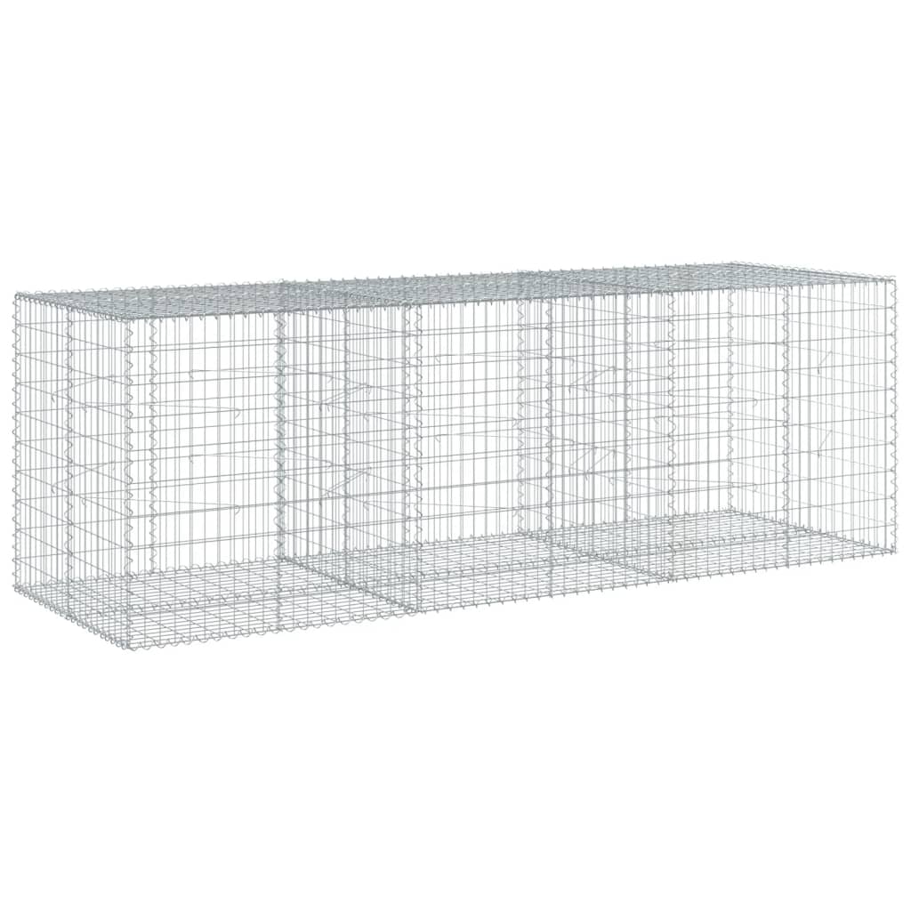 Gabionkurv med deksel 300x100x100 cm galvanisert jern