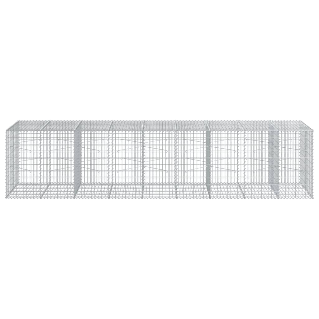 Gabionkurv med deksel 450x100x100 cm galvanisert jern