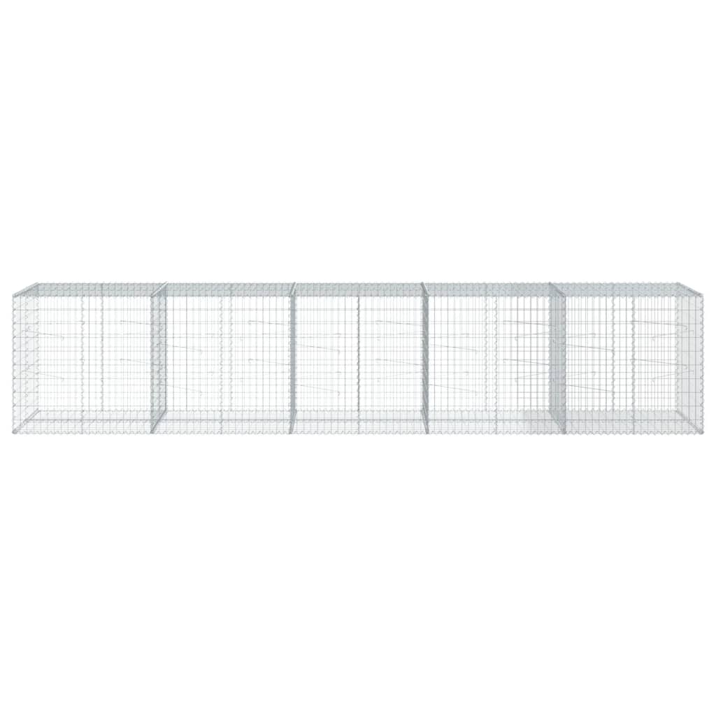Gabionkurv med deksel 500x100x100 cm galvanisert jern
