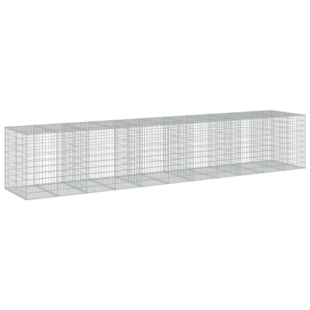 Gabionkurv med deksel 550x100x100 cm galvanisert jern