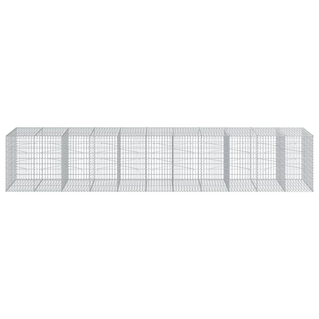Gabionkurv med deksel 550x100x100 cm galvanisert jern