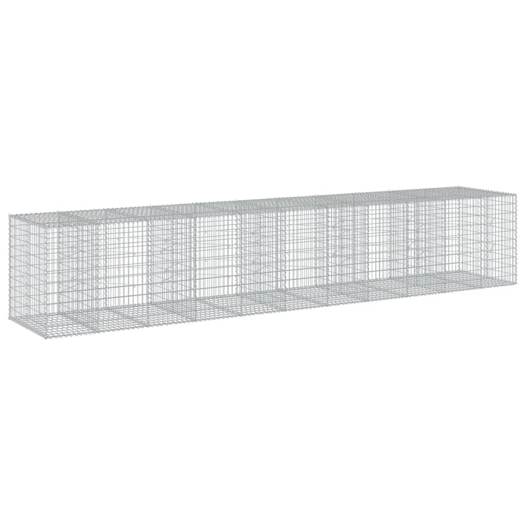 Gabionkurv med deksel 550x100x100 cm galvanisert jern