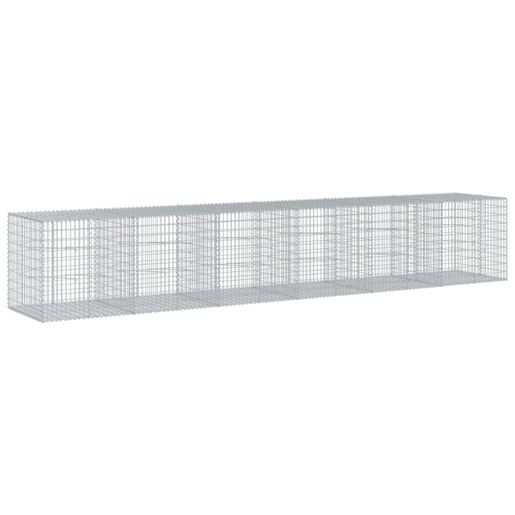 Gabionkurv med deksel 600x100x100 cm galvanisert jern