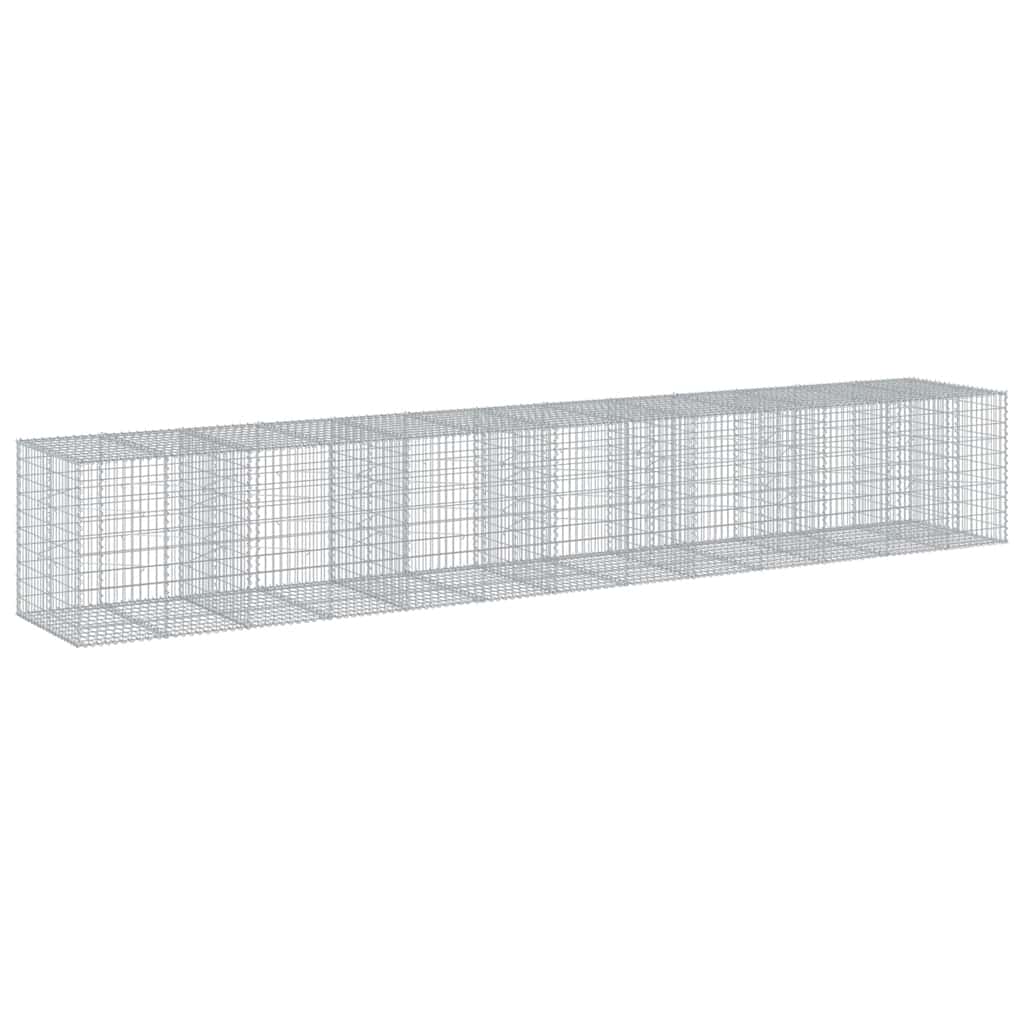 Gabionkurv med deksel 650x100x100 cm galvanisert jern
