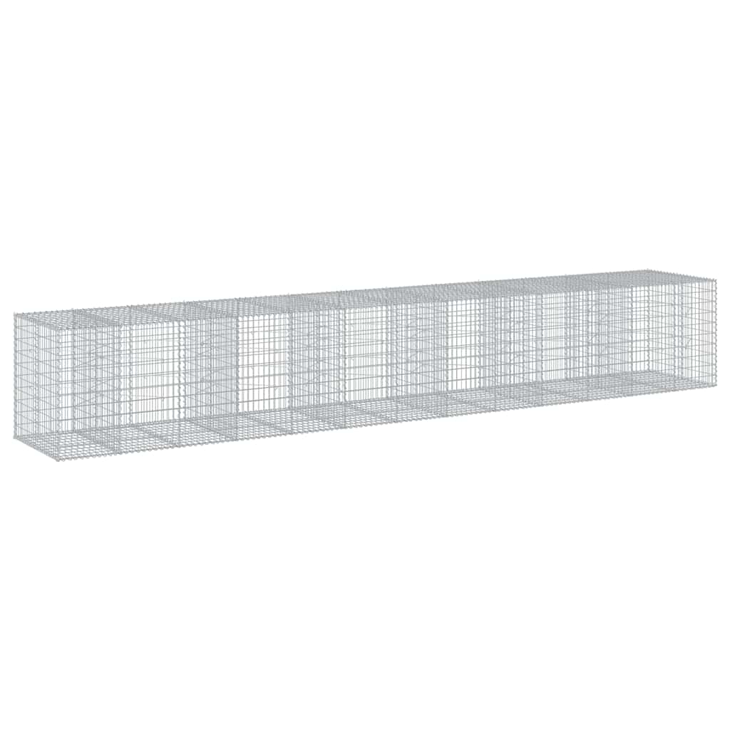 Gabionkurv med deksel 650x100x100 cm galvanisert jern