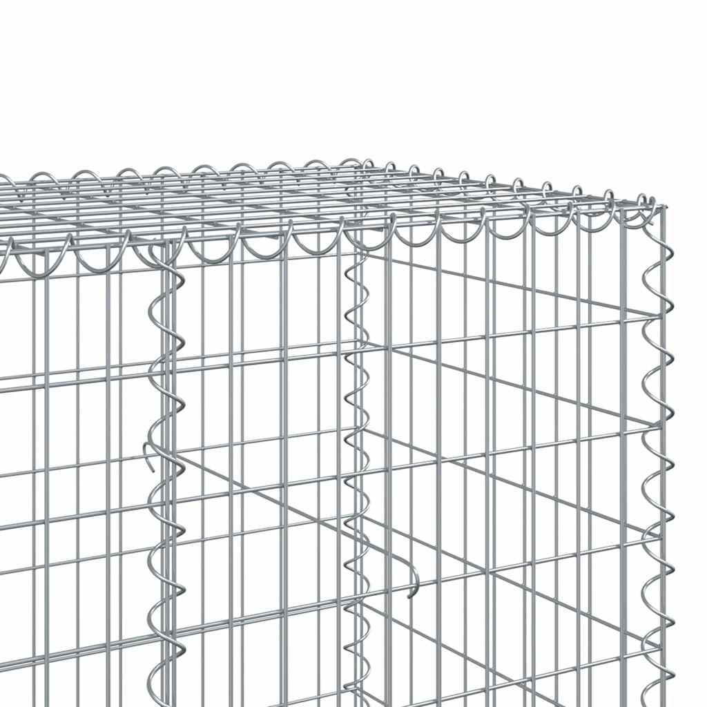 Gabionkurv med deksel 650x100x100 cm galvanisert jern