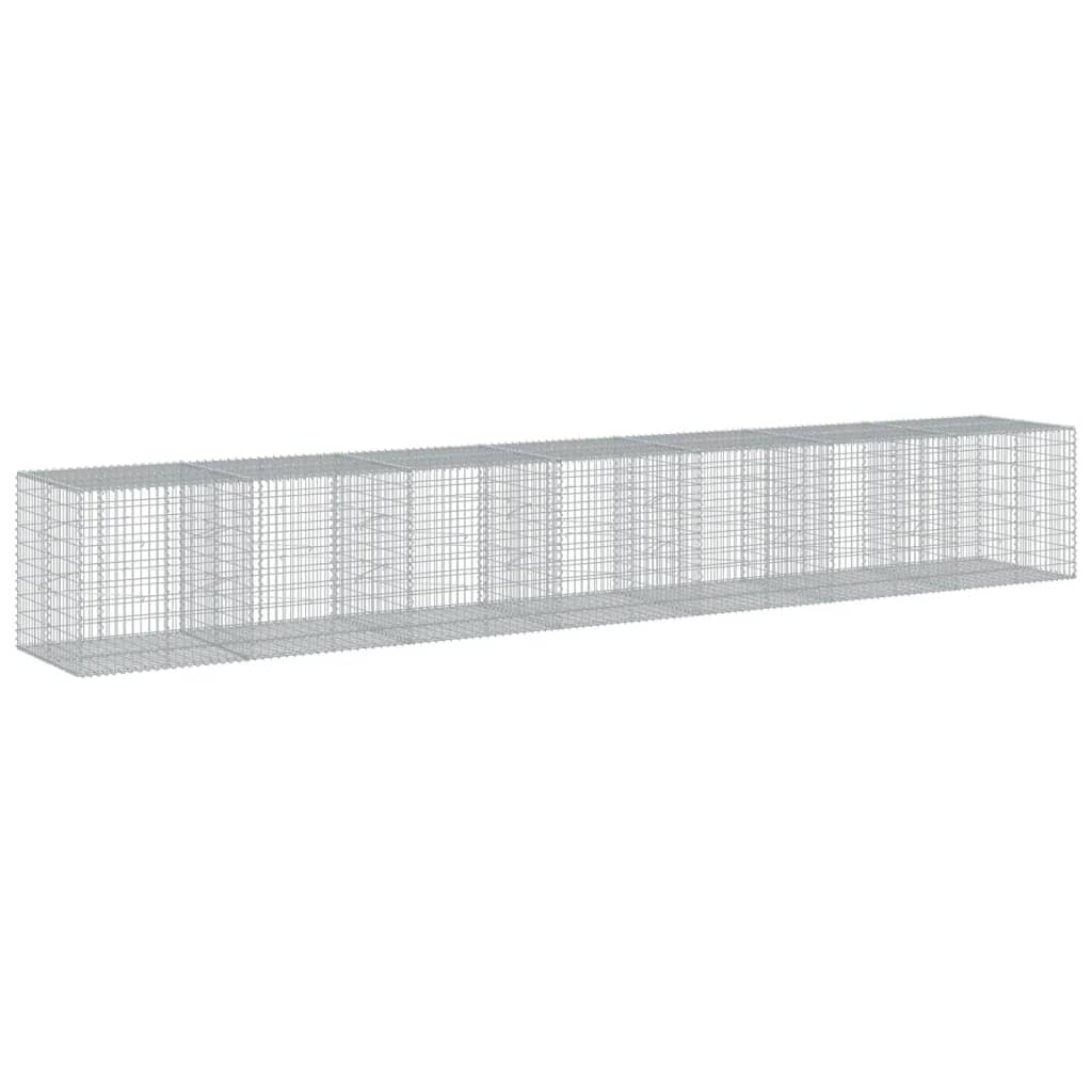 Gabionkurv med deksel 700x100x100 cm galvanisert jern