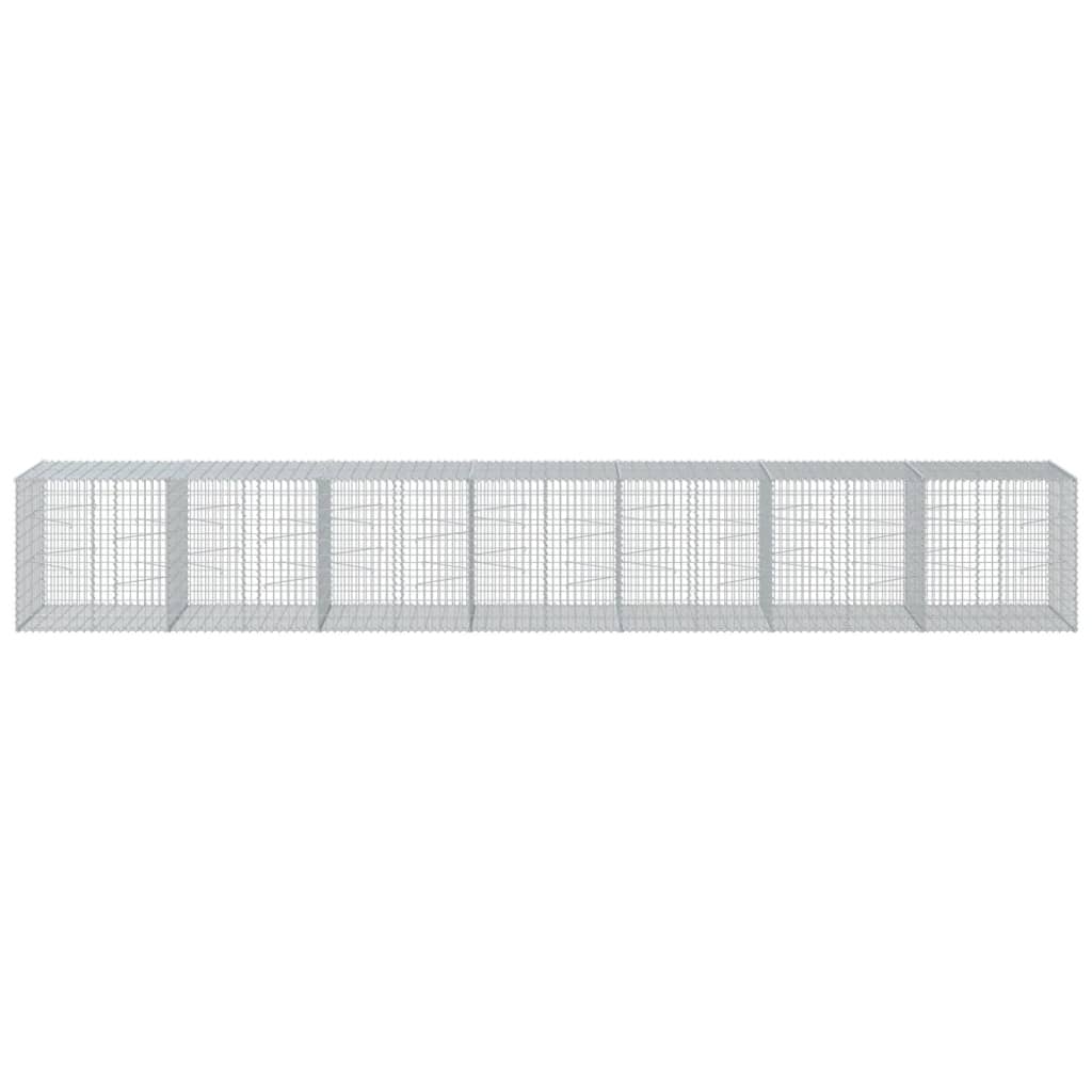 Gabionkurv med deksel 700x100x100 cm galvanisert jern