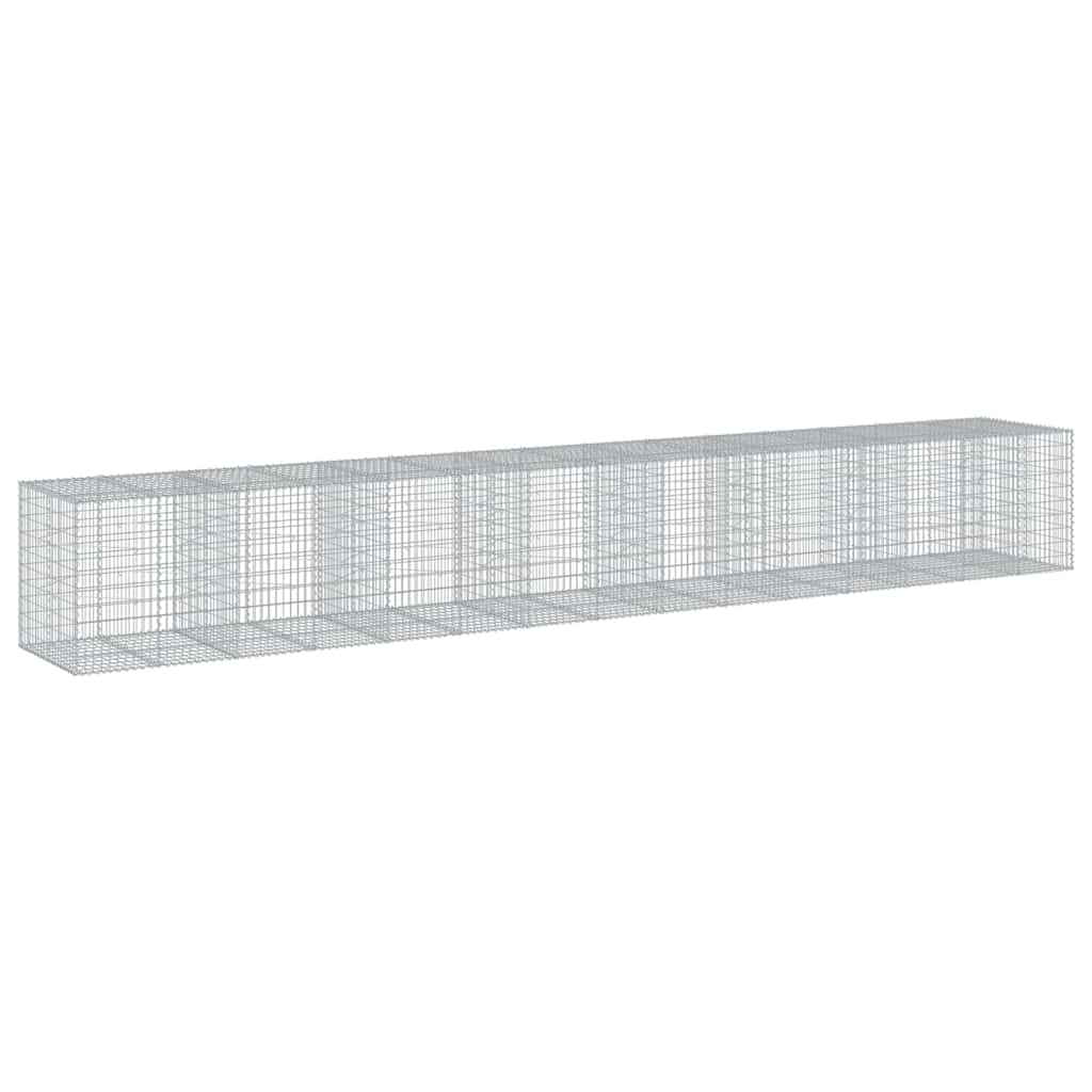 Gabionkurv med deksel 750x100x100 cm galvanisert jern