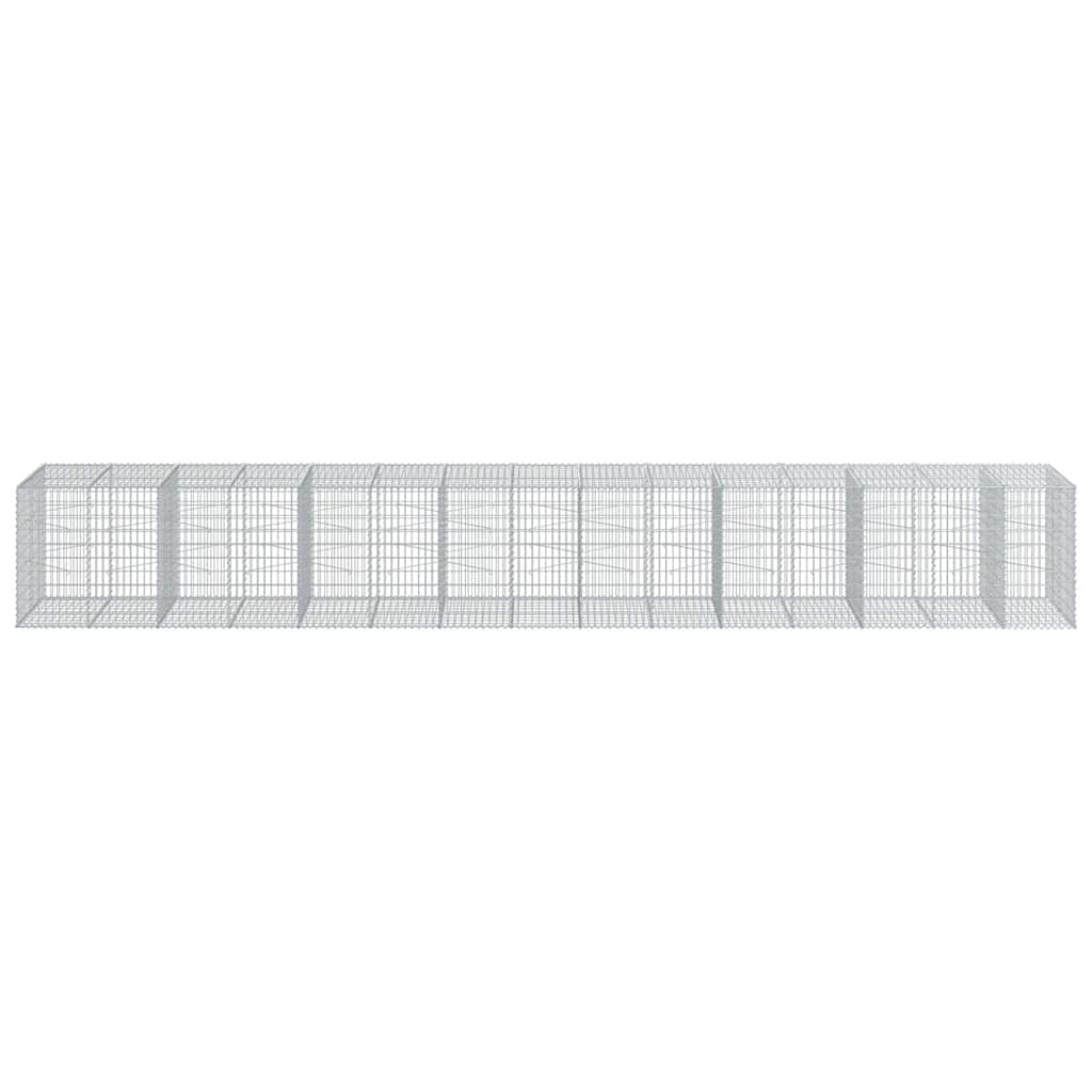 Gabionkurv med deksel 750x100x100 cm galvanisert jern