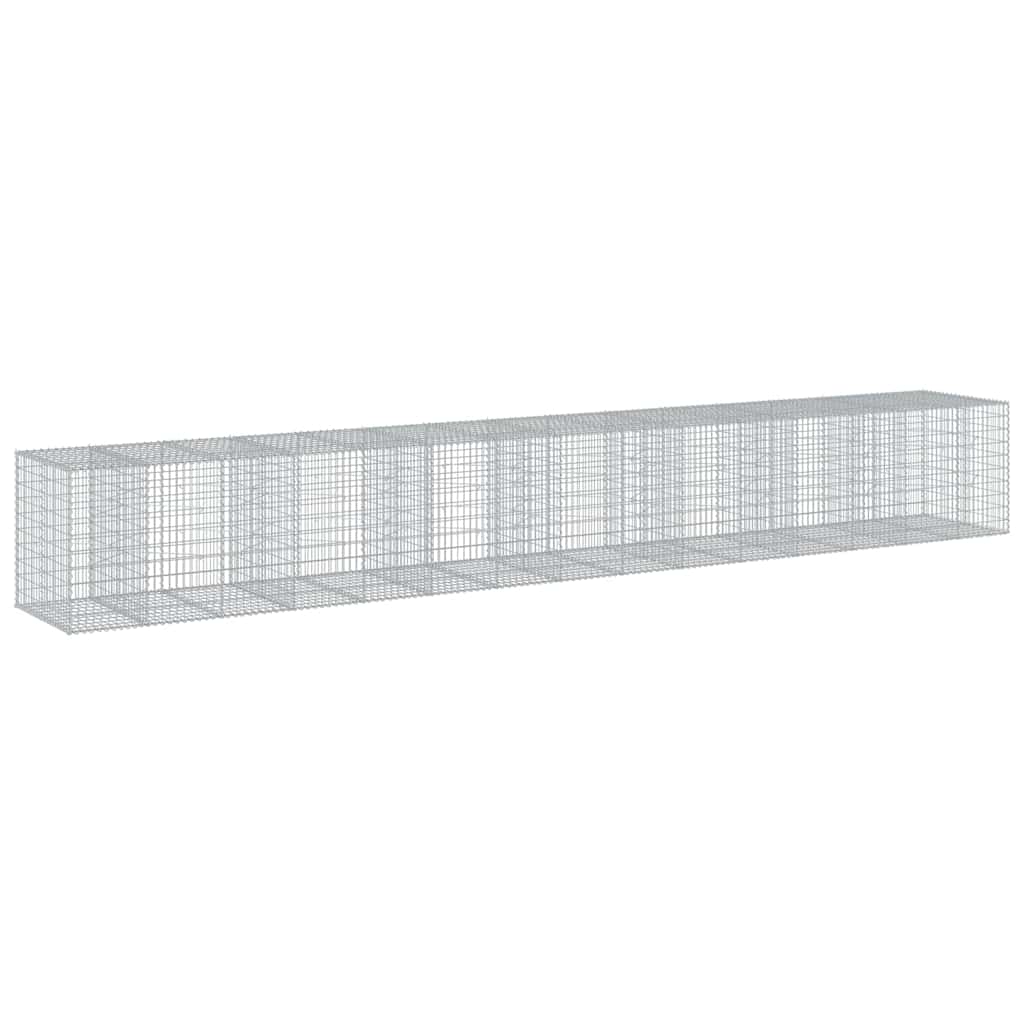 Gabionkurv med deksel 750x100x100 cm galvanisert jern