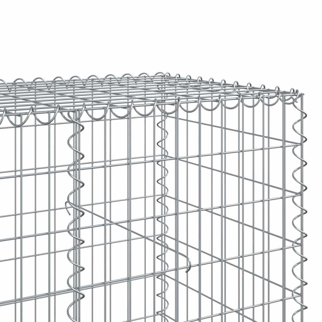 Gabionkurv med deksel 750x100x100 cm galvanisert jern
