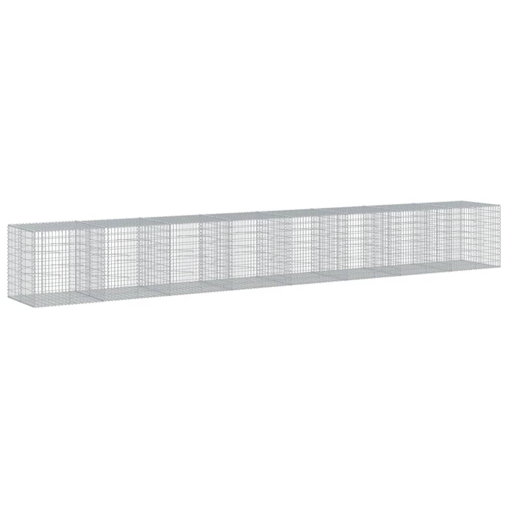 Gabionkurv med deksel 800x100x100 cm galvanisert jern