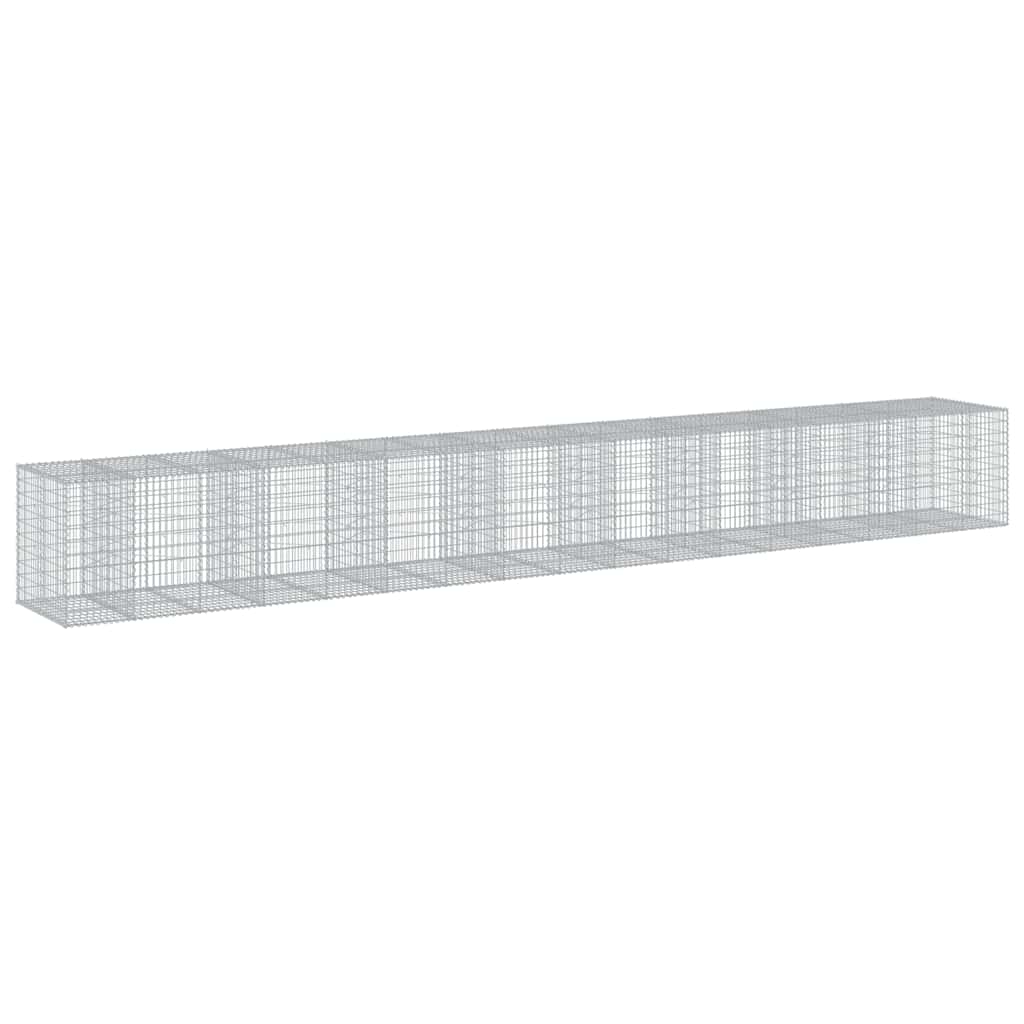 Gabionkurv med deksel 850x100x100 cm galvanisert jern