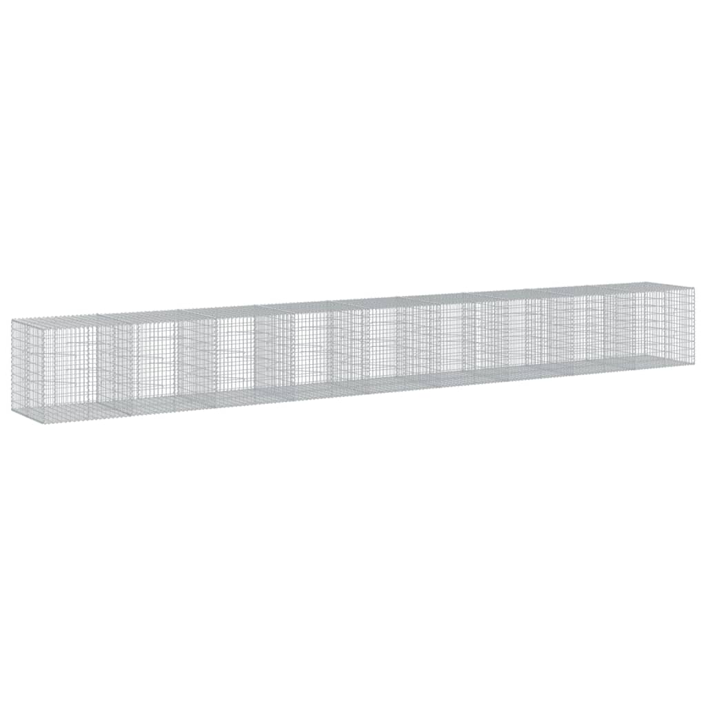 Gabionkurv med deksel 900x100x100 cm galvanisert jern