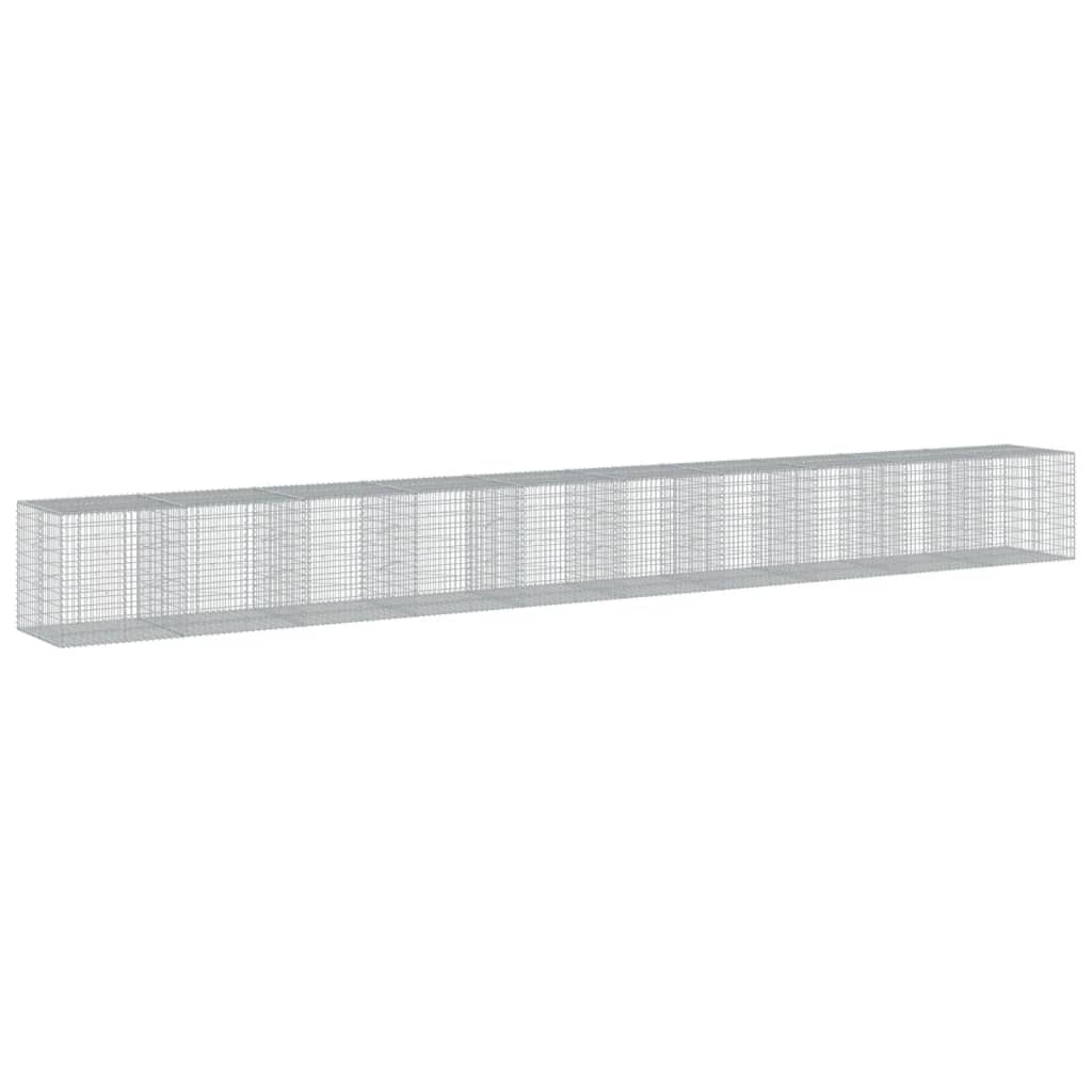 Gabionkurv med deksel 1000x100x100 cm galvanisert jern