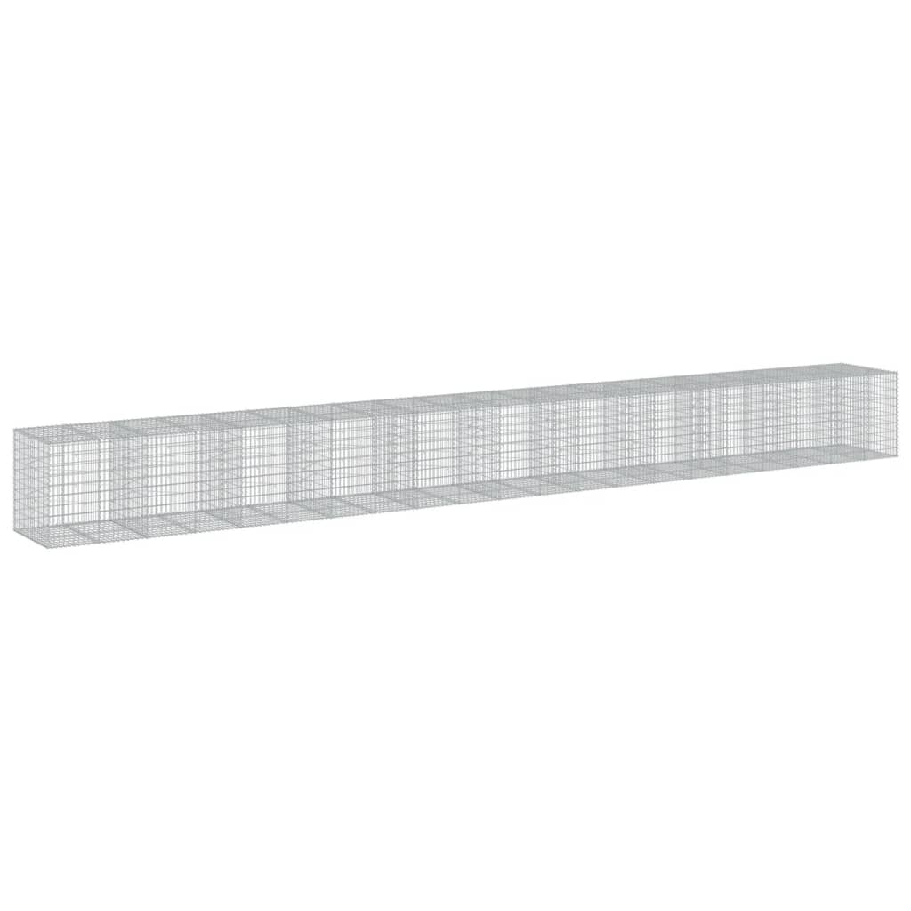 Gabionkurv med deksel 1050x100x100 cm galvanisert jern