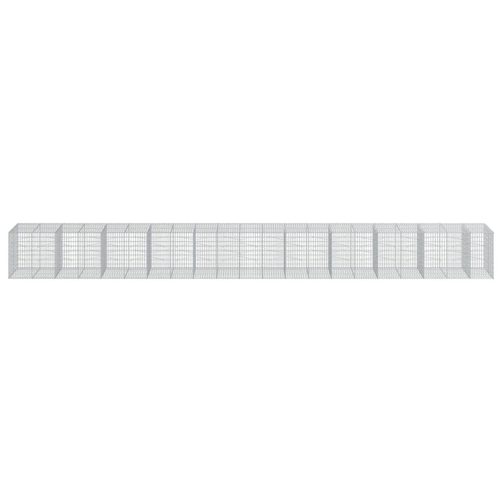 Gabionkurv med deksel 1050x100x100 cm galvanisert jern