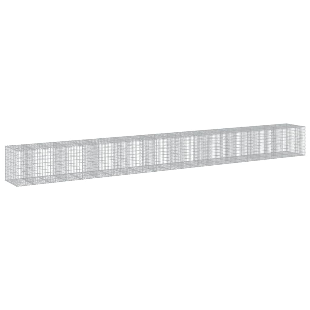 Gabionkurv med deksel 1050x100x100 cm galvanisert jern