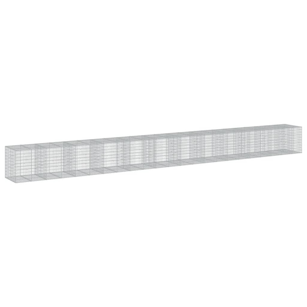 Gabionkurv med deksel 1150x100x100 cm galvanisert jern