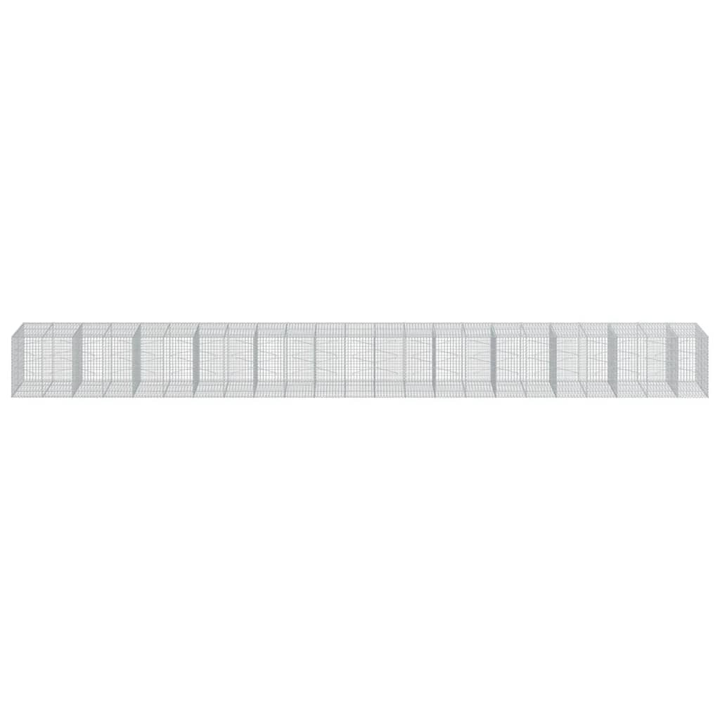 Gabionkurv med deksel 1150x100x100 cm galvanisert jern
