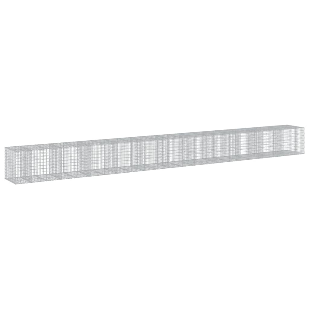 Gabionkurv med deksel 1150x100x100 cm galvanisert jern