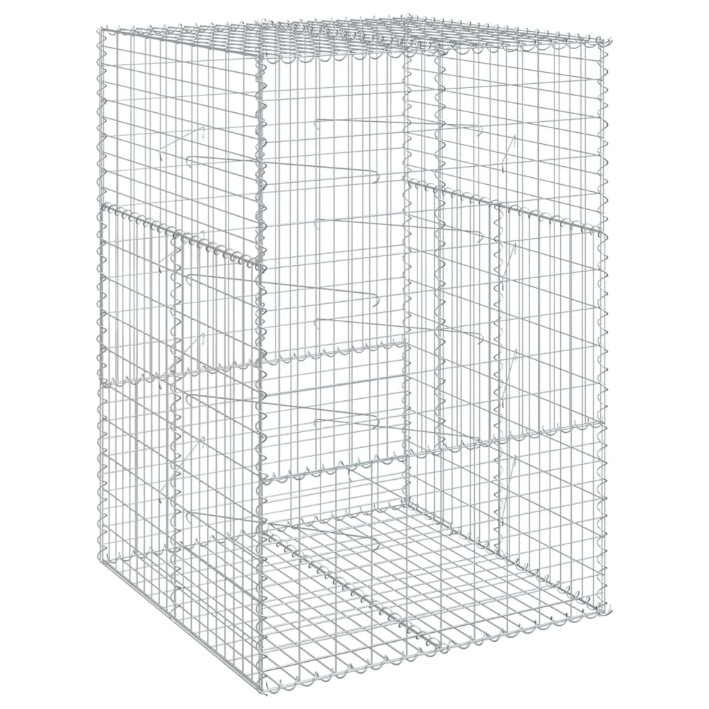 Gabionkurv med deksel 100x100x150 cm galvanisert jern