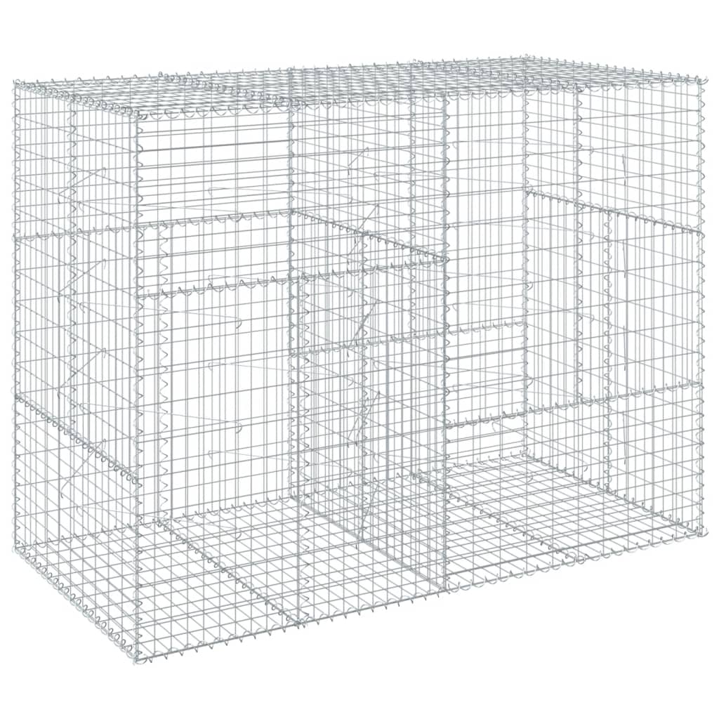 Gabionkurv med deksel 200x100x150 cm galvanisert jern