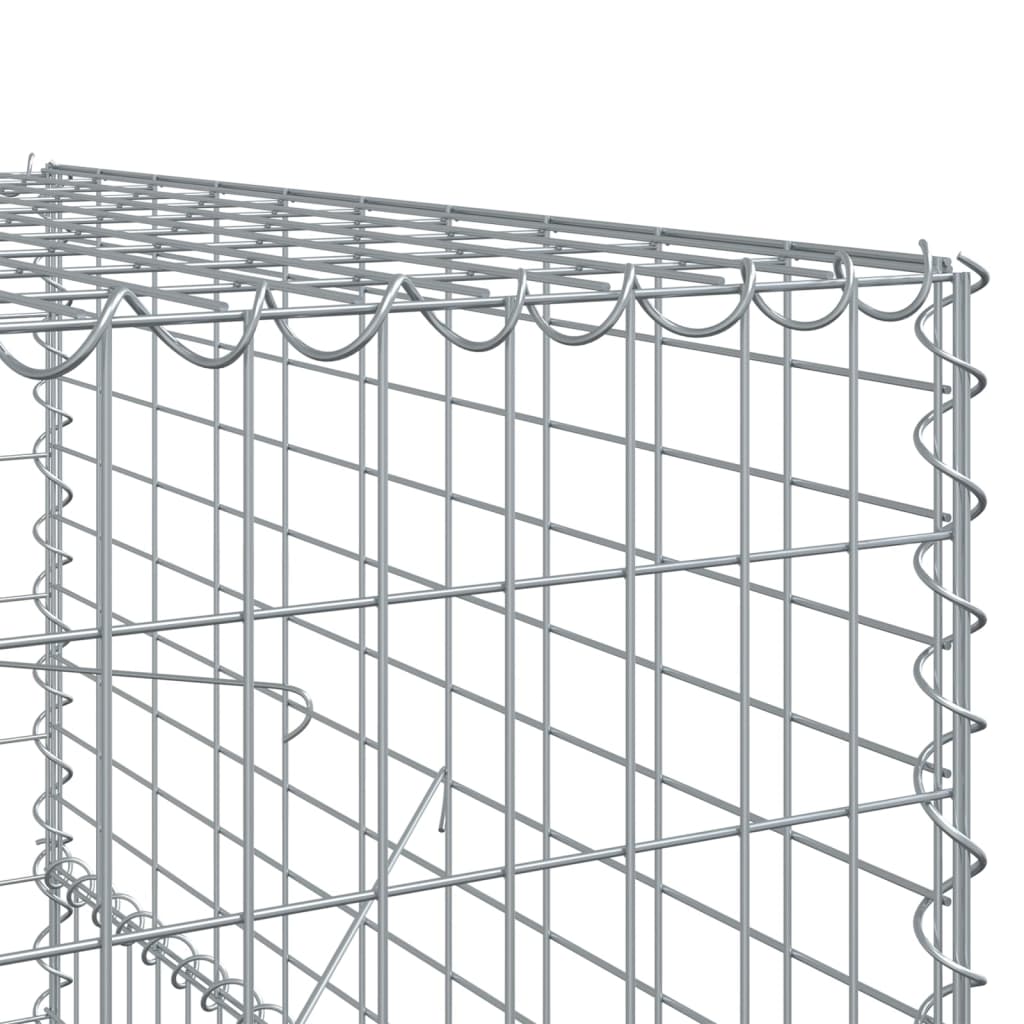 Gabionkurv med deksel 200x100x150 cm galvanisert jern