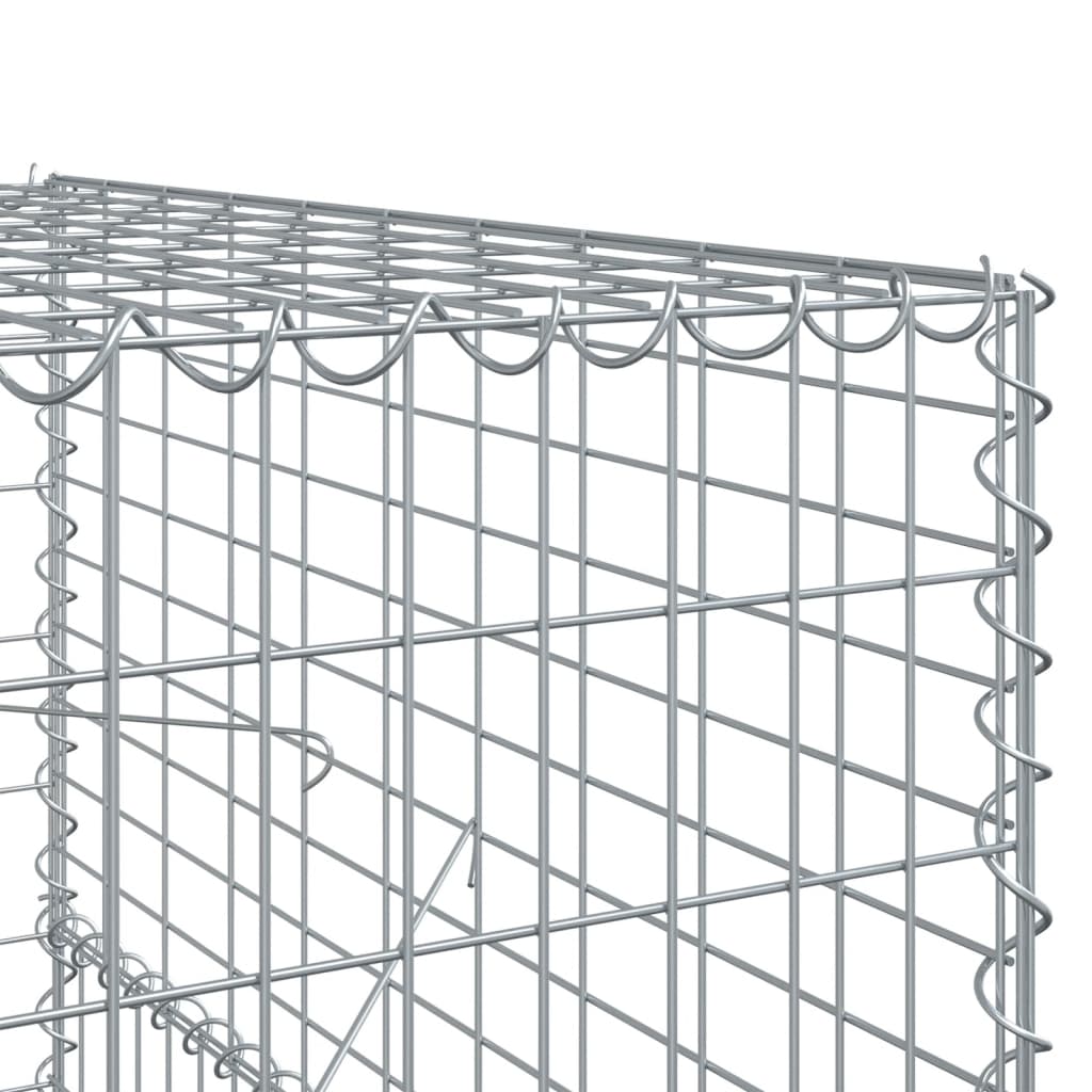 Gabionkurv med deksel 600x100x150 cm galvanisert jern