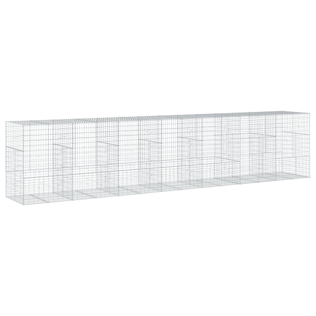 Gabionkurv med deksel 700x100x150 cm galvanisert jern