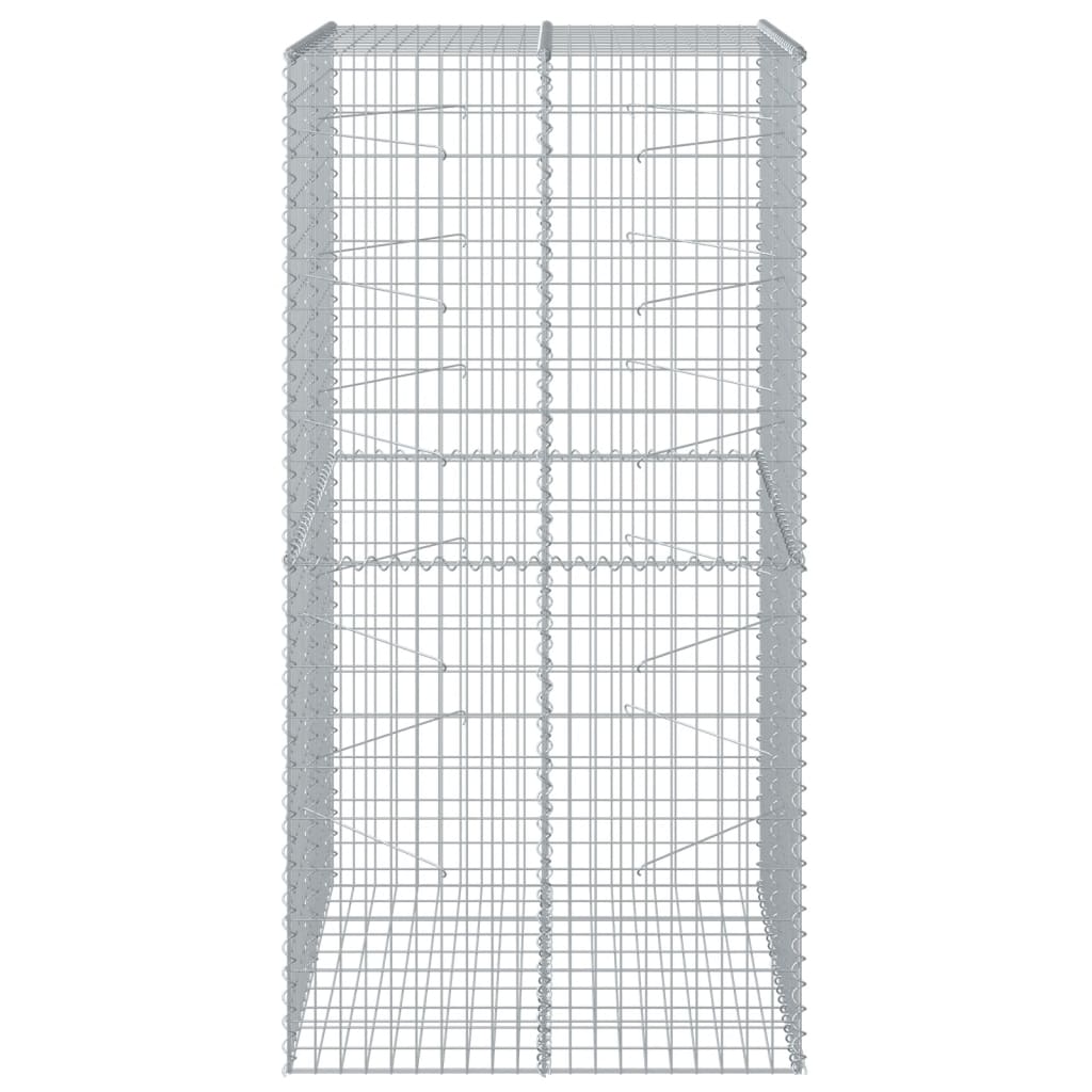 Gabionkurv med deksel 100x100x200 cm galvanisert jern