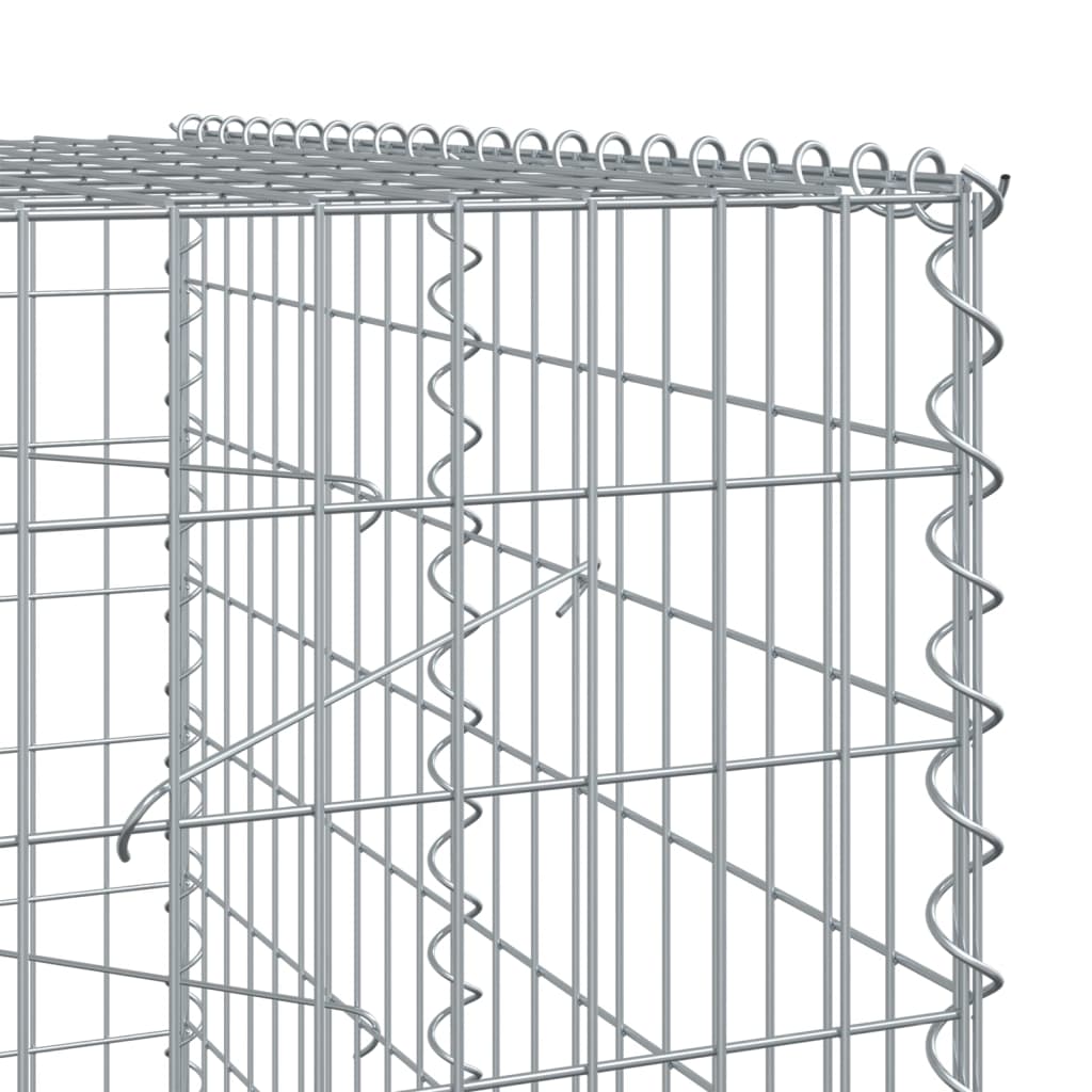 Gabionkurv med deksel 100x100x200 cm galvanisert jern