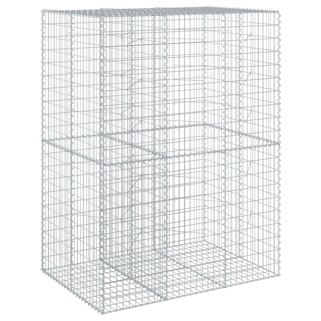 Gabionkurv med deksel 150x100x200 cm galvanisert jern